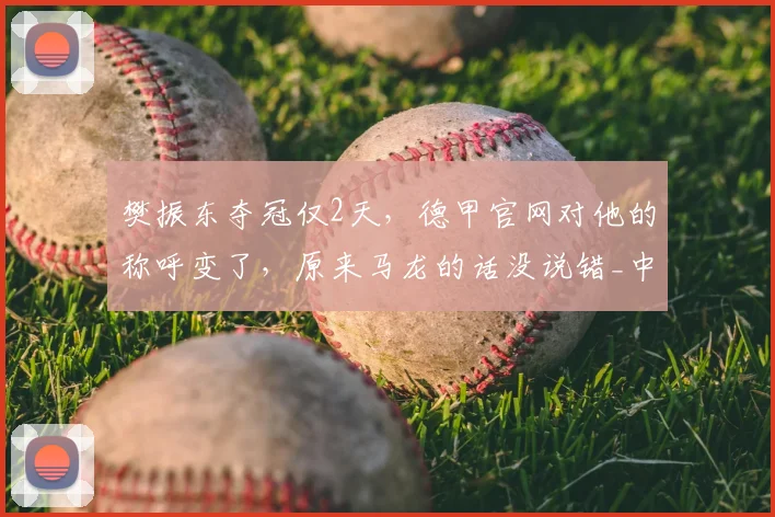 樊振东夺冠仅2天，德甲官网对他的称呼变了，原来马龙的话没说错_中国_体育_职业